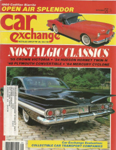 CAR EXCHANGE 1987 SEPT - RIVIERA, '64 CYCLONE, HUDSON, TORONADO, TIGER